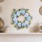 Set of 2 24"D Blue Peony & Hydrangea Floral Wreath Includes a Complimentary Black Metal Wreath Hanger